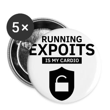 Conception de la cybersécurité pour les pirates informatiques et la cybersécurité - Lot de 5 petits badges (25 mm) - blanc - Devant