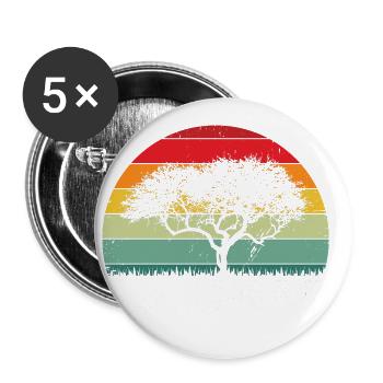 Safari Family Holiday Design pour l’Afrique Savannah - Lot de 5 petits badges (25 mm) - blanc - Devant