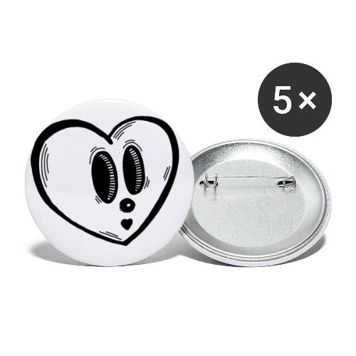 Herz - Buttons klein 25 mm (5er Pack)