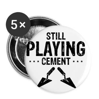 Concrete builder design for construction workers and construction site - Buttons small 1''/25 mm (5-pack) - white - Front