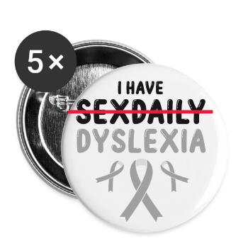 Dyslexia Intervention for Dyslexia Therapy - Buttons small 1''/25 mm (5-pack) - white - Front