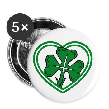 Herz Fürth - Buttons klein 25 mm (5er Pack) - Weiß - Vorne