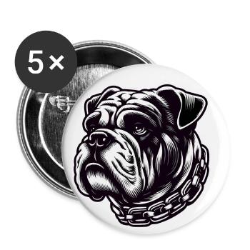 American Bulldog - Buttons small 1''/25 mm (5-pack) - white - Front