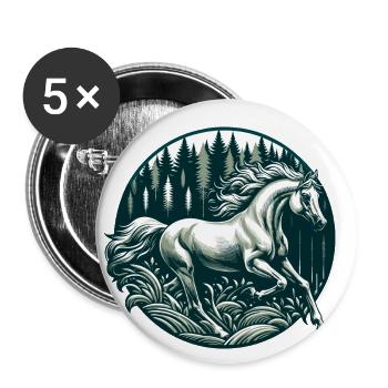 Art du cheval arabe - Lot de 5 petits badges (25 mm) - blanc - Devant