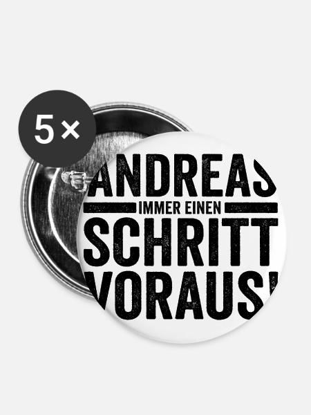 Vorname Andreas - Buttons klein 25 mm (5er Pack) - Weiß