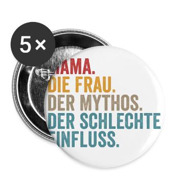 Mutter Mama - Buttons klein 25 mm (5er Pack) - Weiß - Vorne