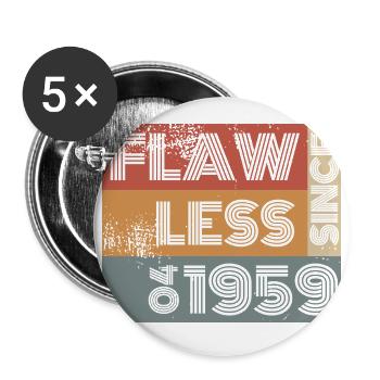 66. Birthday Flawless since 04/1959 - Buttons small 1''/25 mm (5-pack) - white - Front