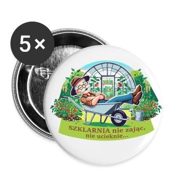 A greenhouse will not run away - Buttons small 1''/25 mm (5-pack) - white - Front