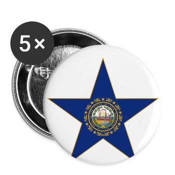 New Hampshire Fan T-Shirt – Must-have! - Buttons klein 25 mm (5er Pack) - Weiß - Vorne