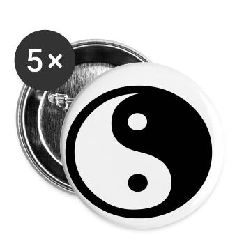 Le Yin et le Yang (V) - Lot de 5 petits badges (25 mm) - blanc - Devant