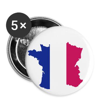 France - Buttons small 1''/25 mm (5-pack) - white - Front