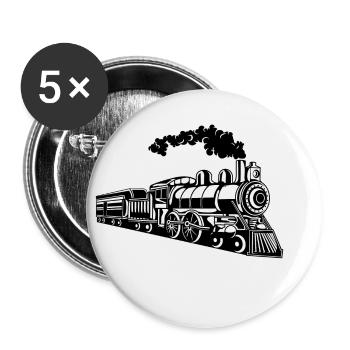 Locomotive / Locomotive 02_schwarz blanc - Lot de 5 petits badges (25 mm) - blanc - Devant