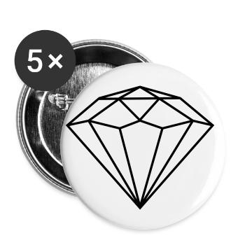 Diamant | Polygone - Buttons klein 25 mm (5er Pack) - Weiß - Vorne
