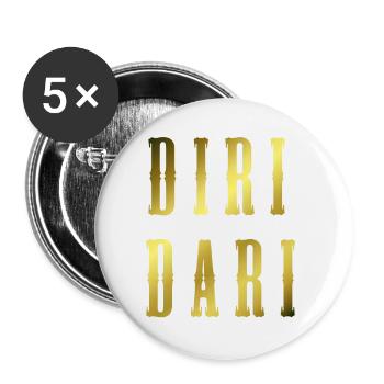 Diridari Gold Geschenk - Buttons klein 25 mm (5er Pack) - Weiß - Vorne