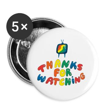 Thank you for watching - Buttons small 1''/25 mm (5-pack) - white - Front
