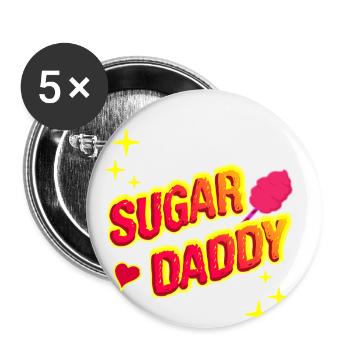 Sugar Daddy - Lustige Geschenkidee - Buttons klein 25 mm (5er Pack) - Weiß - Vorne