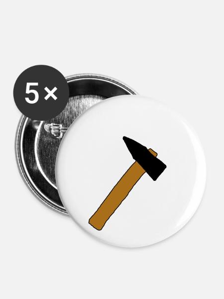 Hammer - Buttons klein 25 mm (5er Pack) - Weiß
