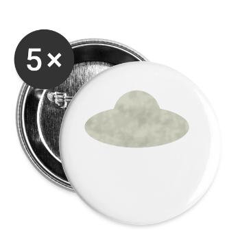 OVNI - Lot de 5 petits badges (25 mm) - blanc - Devant