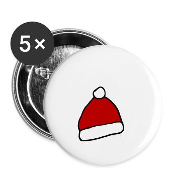 Cadeau bonnet - Lot de 5 petits badges (25 mm) - blanc - Devant