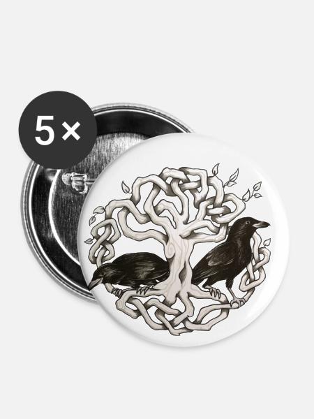 Terredizeaux - Buttons klein 25 mm (5er Pack) - Weiß