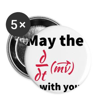 may the force be with you - Buttons small 1''/25 mm (5-pack) - white - Front