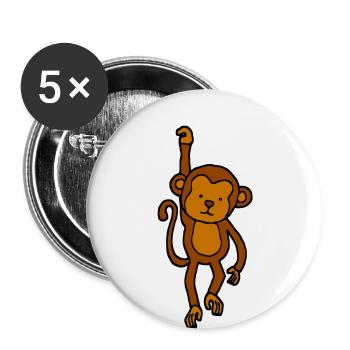 Cute monkey - spider monkey kids baby gift - Buttons small 1''/25 mm (5-pack) - white - Front