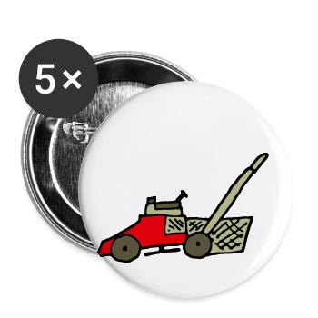 Rasenmäher, Comic - Buttons klein 25 mm (5er Pack) - Weiß - Vorne