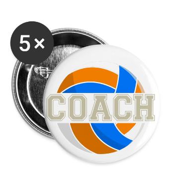 volleyball gift volleyball coach coach - Buttons small 1''/25 mm (5-pack) - white - Front