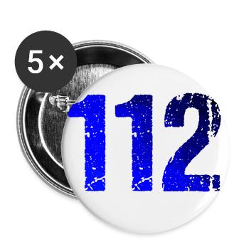112 Blue Light Emergency Rescue - Buttons small 1''/25 mm (5-pack) - white - Front
