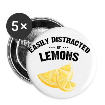 Limonade Limonade Limonade Limonade Stand Design - Lot de 5 petits badges (25 mm) - blanc - Devant
