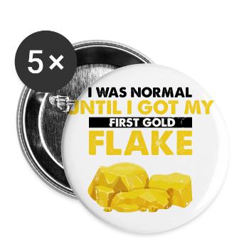 Gold Panning Gold Prospector GoldSchüfer Design - Buttons small 1''/25 mm (5-pack) - white - Front