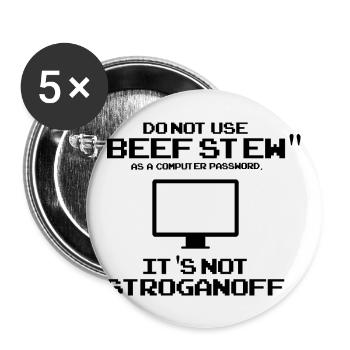 Conception de cybersécurité pour la sécurité informatique et les pirates informatiques - Lot de 5 petits badges (25 mm) - blanc - Devant