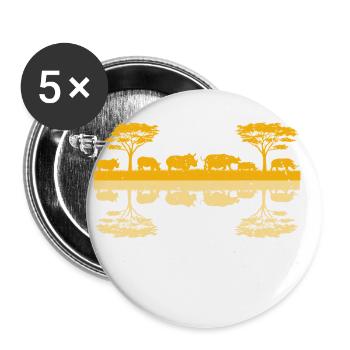 Safari Family Holiday Design pour l’Afrique Savannah - Lot de 5 petits badges (25 mm) - blanc - Devant