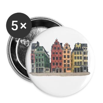 Stockholm Capitale Suède Gamla stan svensk - Lot de 5 petits badges (25 mm) - blanc - Devant