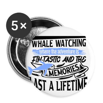 Marine mammals for orca watching and humpback whale - Buttons small 1''/25 mm (5-pack) - white - Front