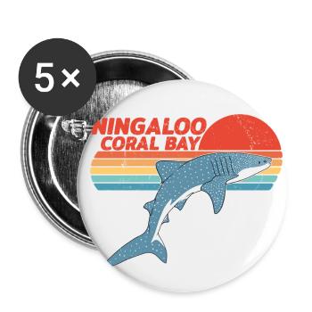 Whale shark - Buttons small 1''/25 mm (5-pack) - white - Front