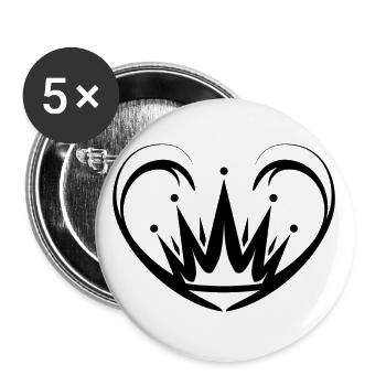 A heart for the world - Buttons small 1''/25 mm (5-pack) - white - Front