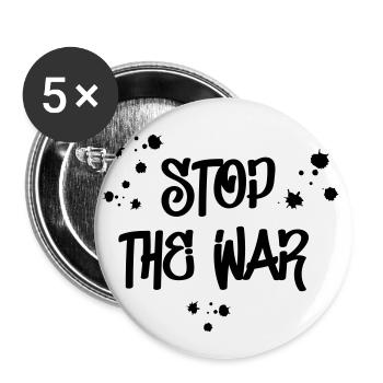Manifestation de la déclaration Stop the war - Lot de 5 petits badges (25 mm) - blanc - Devant