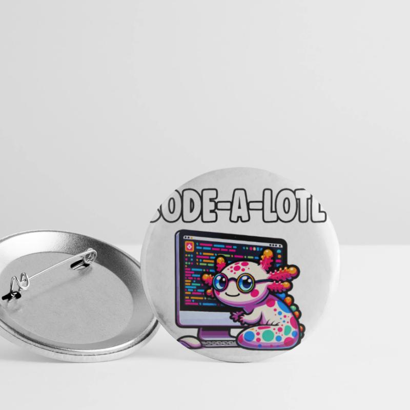 Funny Coding Axolotl Programming Gift Buttons small 1''/25 mm (5-pack)