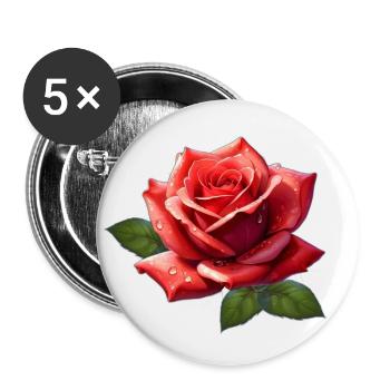 Rose - Buttons klein 25 mm (5er Pack) - Weiß - Vorne
