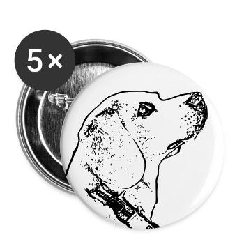 Beagle Hund - Buttons klein 25 mm (5er Pack) - Weiß - Vorne