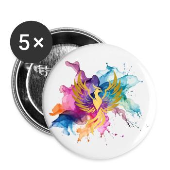 Phönix - Buttons klein 25 mm (5er Pack) - Weiß - Vorne