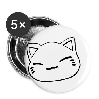 Nemuri Neko, Schlafende Katze, schwarz - Buttons klein 25 mm (5er Pack) - Weiß - Vorne