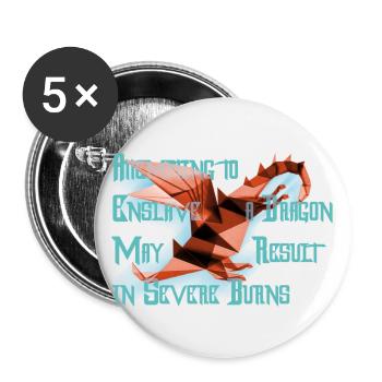 Kind Dragon - Lot de 5 petits badges (25 mm) - blanc - Devant