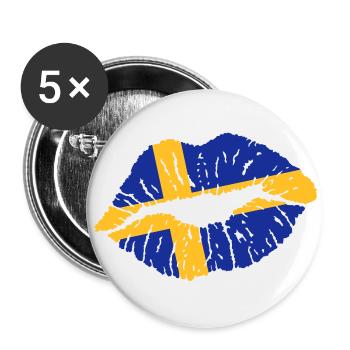 Pout (Suède, Danemark, Finlande) - Lot de 5 petits badges (25 mm) - blanc - Devant