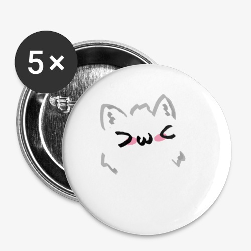 kawaii cat blush - Lot de 5 petits badges (25 mm)
