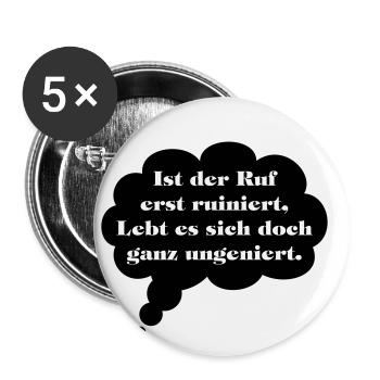 Une fois que l'appel a été ruiné, il vit sans entrave - Lot de 5 petits badges (25 mm) - blanc - Devant