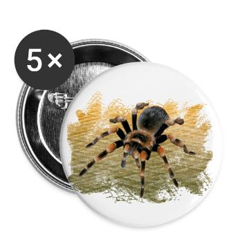 Red-knee tarantulas are considered non-aggressive - Buttons small 1''/25 mm (5-pack) - white - Front
