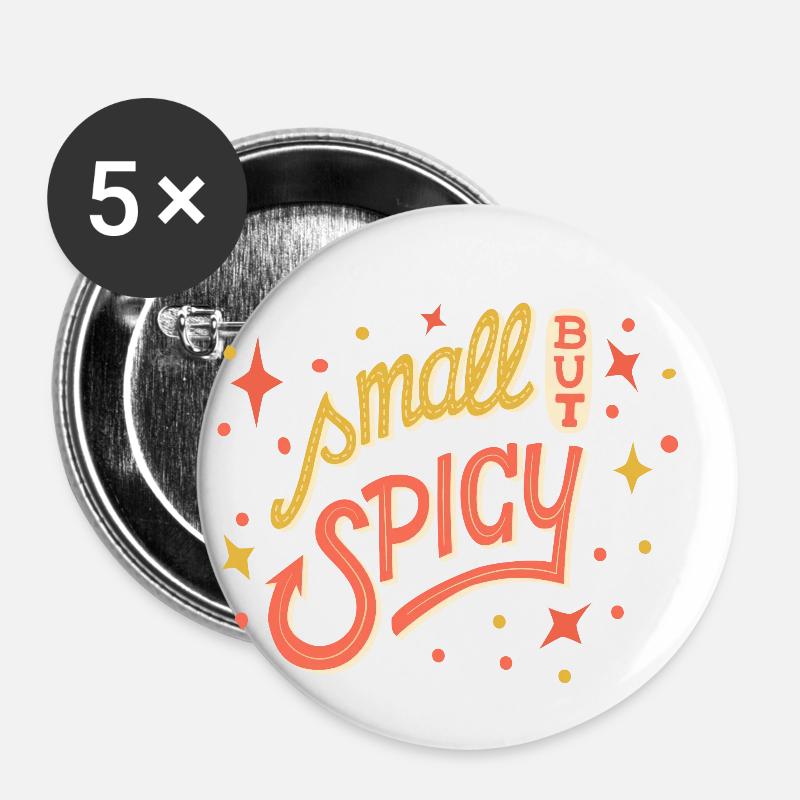 Small But Spicy - Buttons klein 25 mm (5er Pack) - Weiß