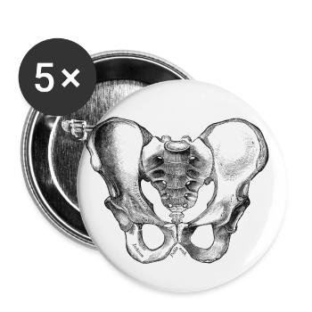 Menschlicher Körper - Becken - Buttons klein 25 mm (5er Pack) - Weiß - Vorne